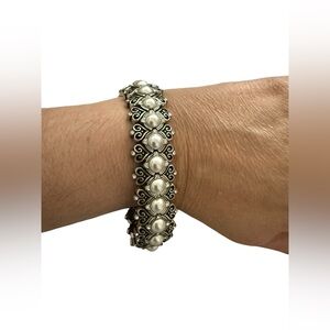 Brighton Alcazar Pearl Heart Stretch Bracelet